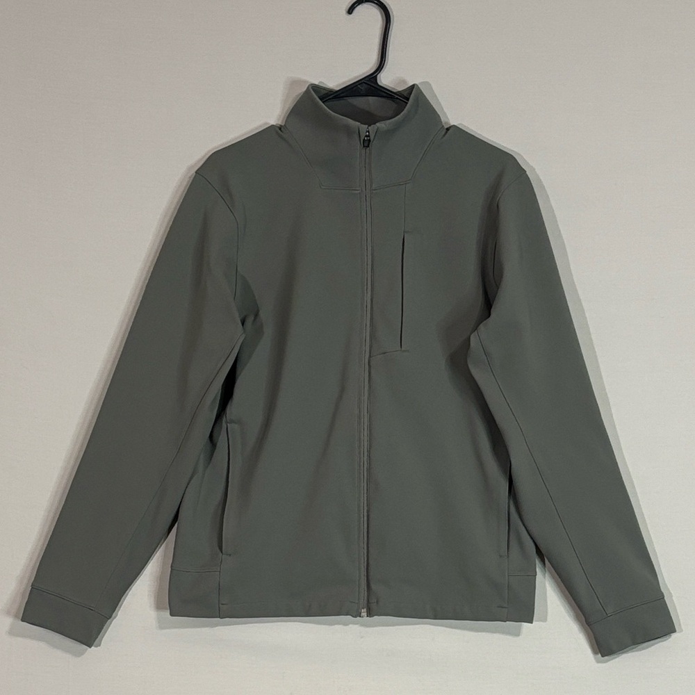 Lululemon Menâs Full Zip Jacket Gray Green Size M Athletic Fit